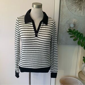 NWT $49 DKNY striped rayon blend sweater size L